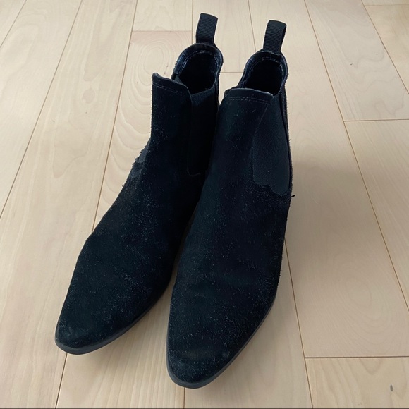 Zara Black Suede Leather Ankle Booties - Picture 4 of 5